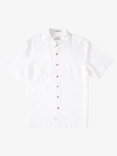 White Quiksilver Waterman Tahiti Palms Short Sleeve Men's Shirts | 437192XID