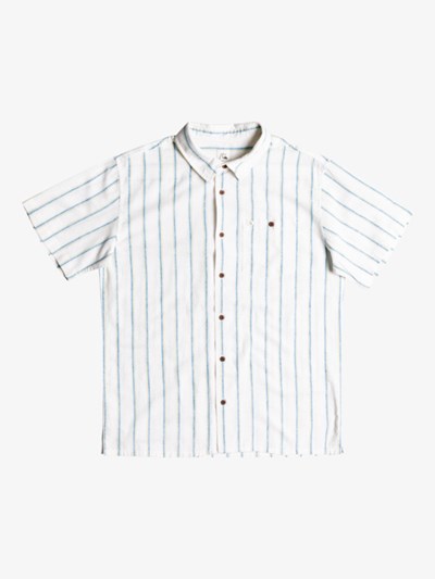 White Stott Quiksilver Stott Short Sleeve Men's Shirts | 269013LJY